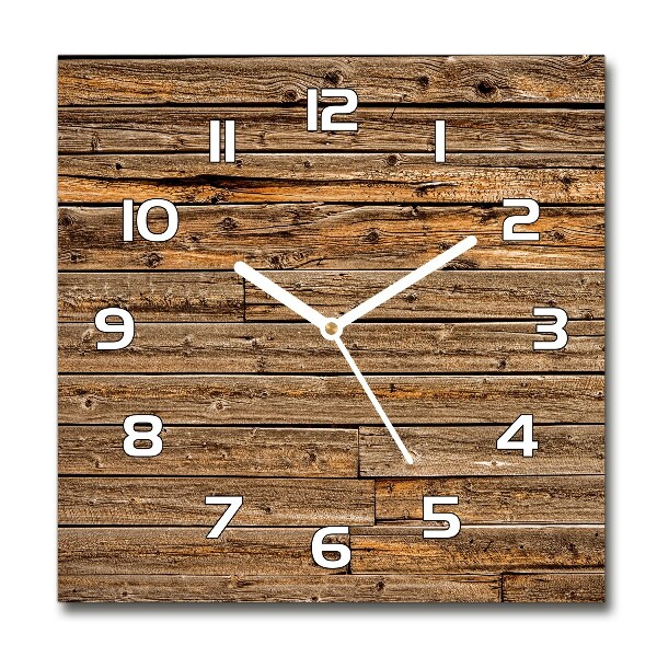 Reloj cuadrado pared de madera