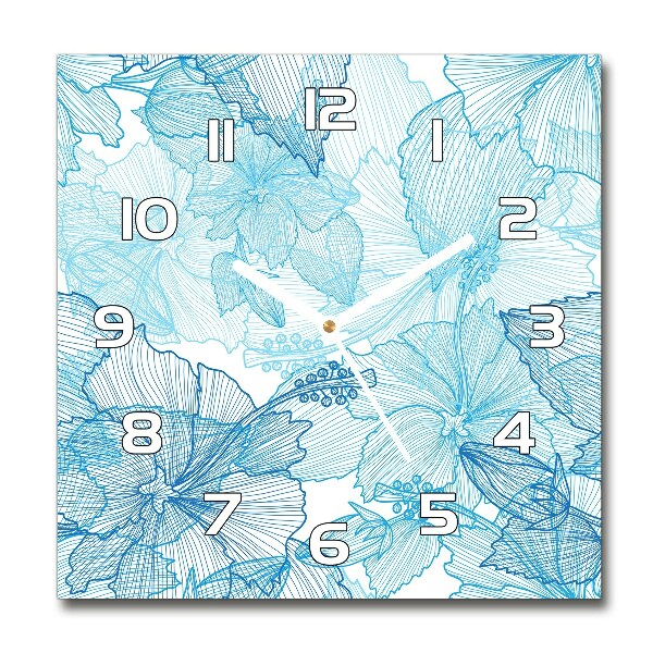 Reloj de pared cuadrado flores hawaianas