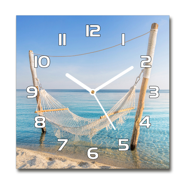 Reloj de pared cuadrado Hamaca junto al mar