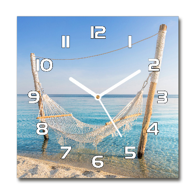 Reloj de pared cuadrado Hamaca junto al mar