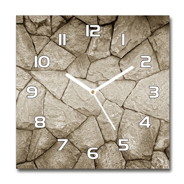 Reloj de pared cuadrado Muro de piedra