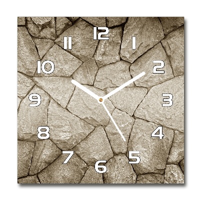 Reloj de pared cuadrado Muro de piedra
