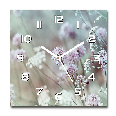 Reloj de pared cuadrado flores silvestres