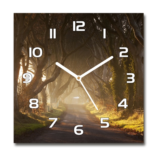 Reloj de pared cuadrado Niebla en el bosque