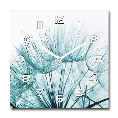 Reloj de pared cuadrado semillas de diente de león