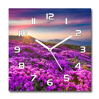 Reloj cuadrado Flores en las montañas