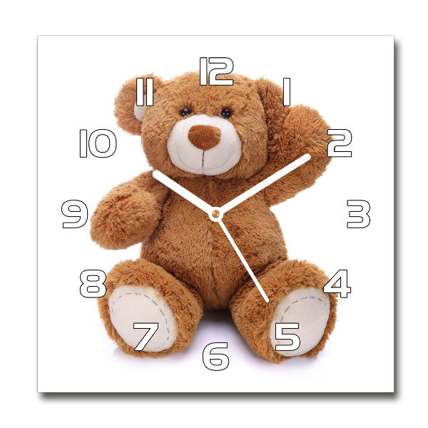 Reloj de pared cuadrado Oso de peluche
