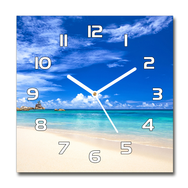 Reloj de pared cuadrado Playa tropical