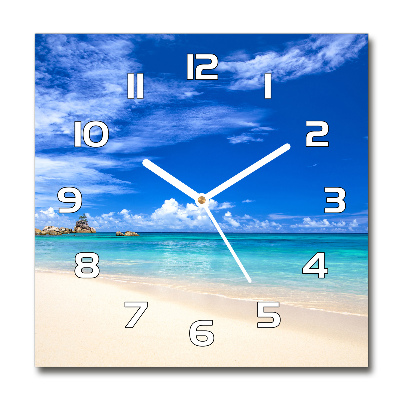 Reloj de pared cuadrado Playa tropical