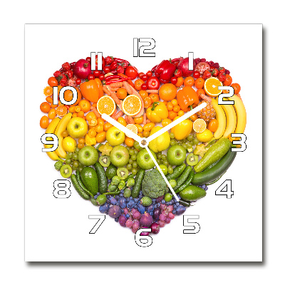 Reloj de pared cuadrado Corazón vegetal