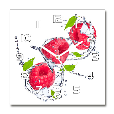Reloj de pared cuadrado Frambuesa y agua