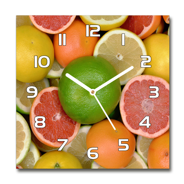 Reloj de pared cuadrado Frutas cítricas
