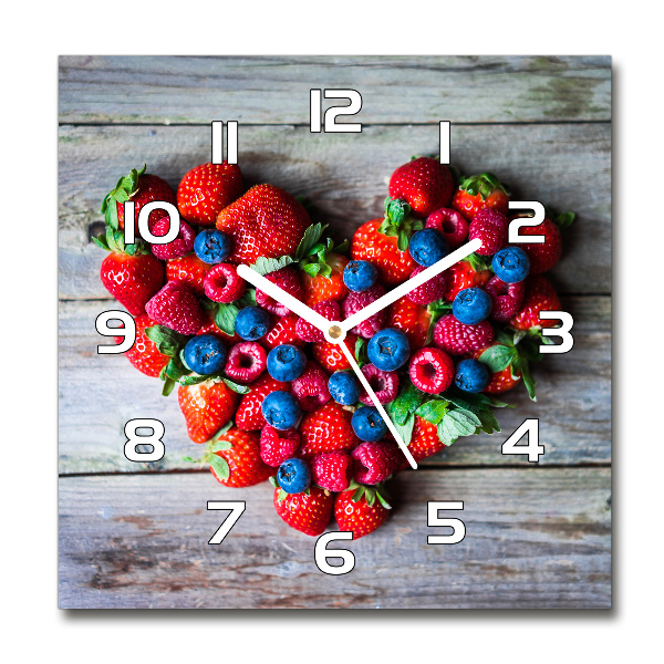 Reloj cuadrado Corazón de fruta