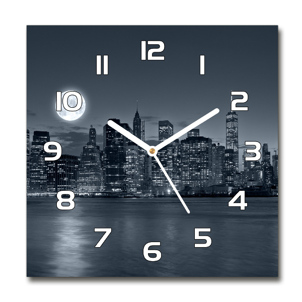 Reloj cuadrado Nueva York de noche