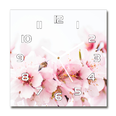 Reloj de pared cuadrado flores de cerezo