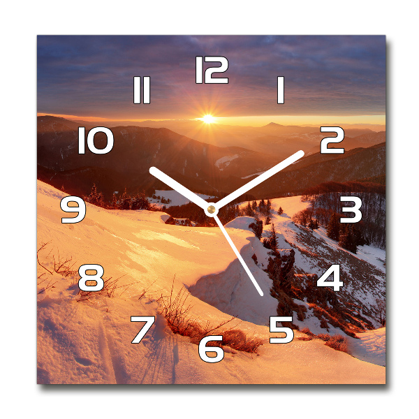 Reloj cuadrado Invierno en las montañas