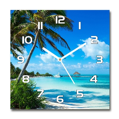 Reloj de pared cuadrado Playa tropical
