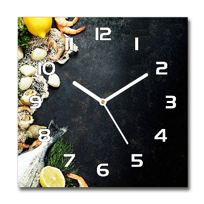 Reloj de pared cuadrado Mariscos