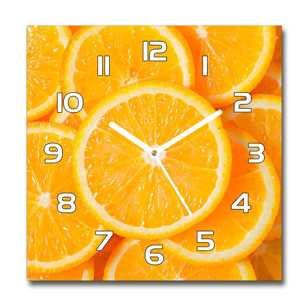 Reloj cuadrado rodajas de naranja