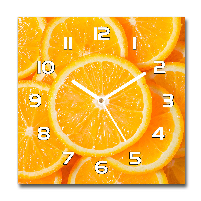 Reloj cuadrado rodajas de naranja