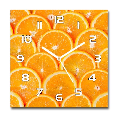 Reloj de pared cuadrado rodajas de naranja