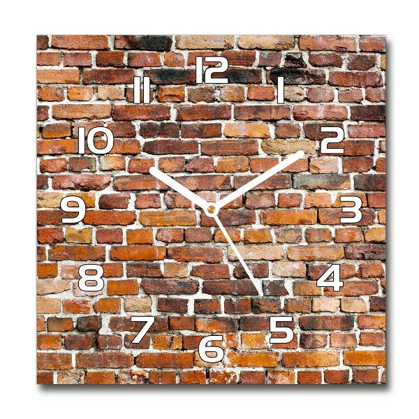 Reloj cuadrado pared de ladrillos
