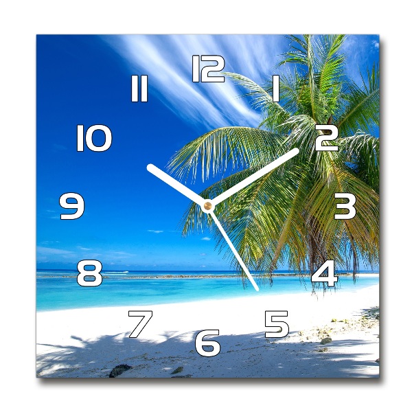 Reloj de pared cuadrado Playa tropical