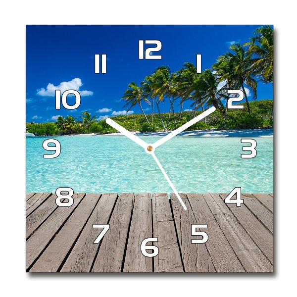 Reloj cuadrado Playa tropical