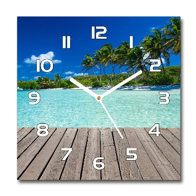 Reloj cuadrado Playa tropical