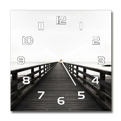 Reloj de pared cuadrado Muelle de madera