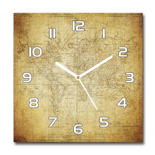 Reloj de pared cuadrado Mapa del viejo mundo
