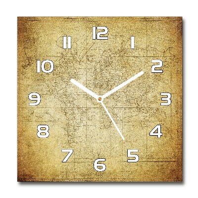 Reloj de pared cuadrado Mapa del viejo mundo