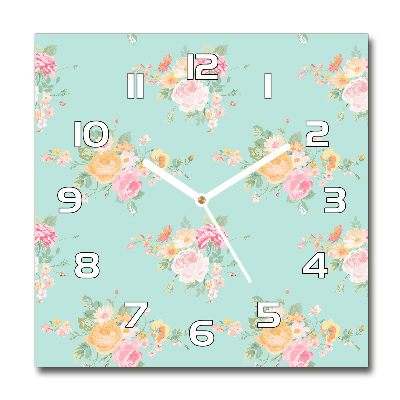 Reloj de pared cuadrado Patrón floral