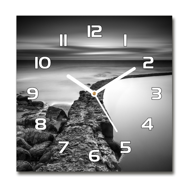 Reloj de pared cuadrado Playa rocosa