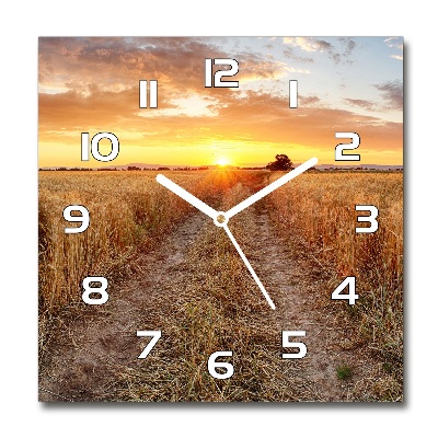 Reloj de pared cuadrado Campo de trigo