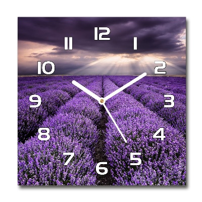 Reloj cuadrado campo de lavanda