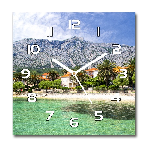 Reloj de pared cuadrado Playa en Croacia