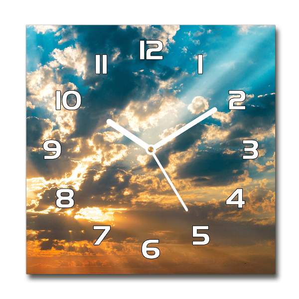Reloj de pared cuadrado Cielo del atardecer