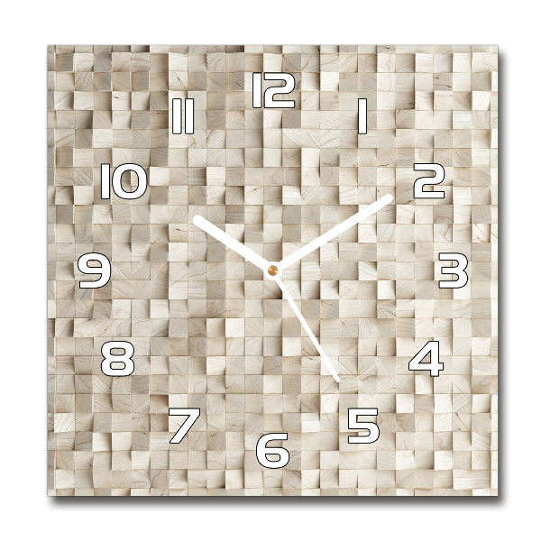 Reloj de pared cuadrado Cubos de madera