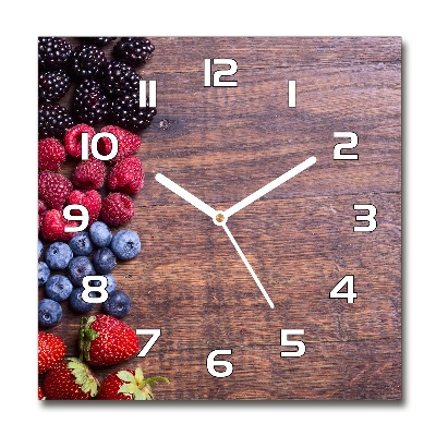 Reloj de pared cuadrado Frutos del bosque