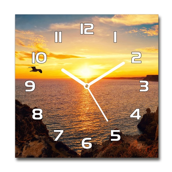 Reloj cuadrado Mar al atardecer