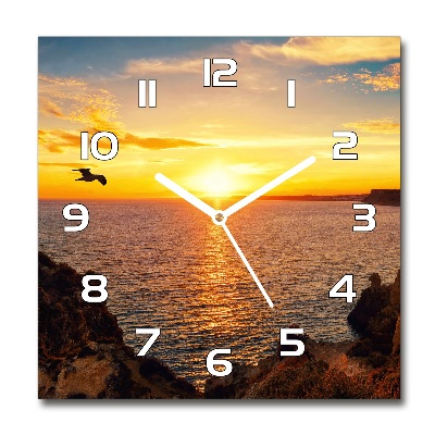 Reloj cuadrado Mar al atardecer