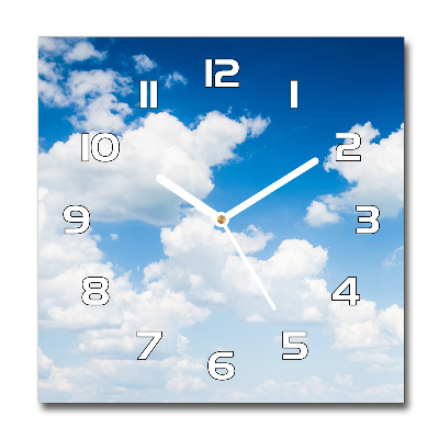 Reloj de pared cuadrado Nubes en el cielo