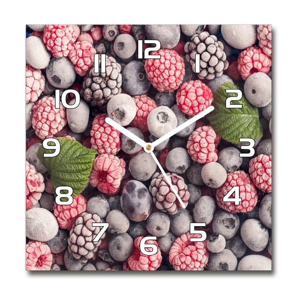 Reloj de pared cuadrado Frutos del bosque congelados