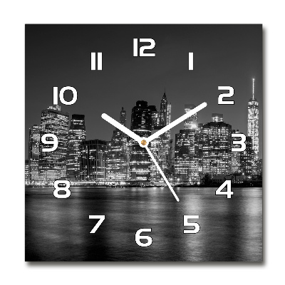 Reloj de pared cuadrado Manhattan de noche
