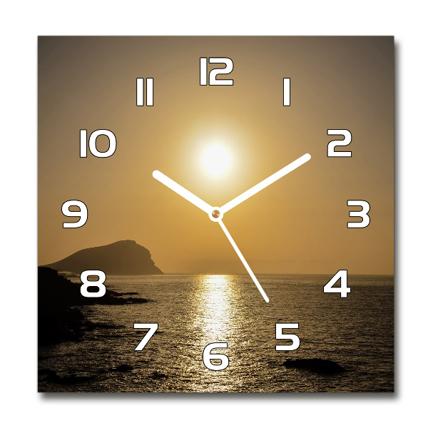 Reloj de pared cuadrado Mar al atardecer