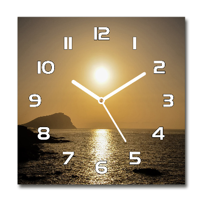 Reloj de pared cuadrado Mar al atardecer