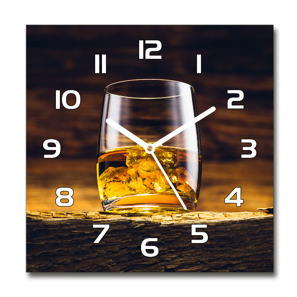 Reloj cuadrado Bourbon en un vaso