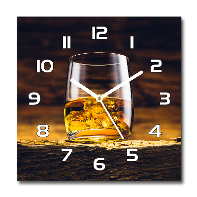 Reloj cuadrado Bourbon en un vaso