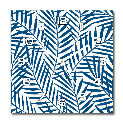 Reloj cuadrado hojas de palma